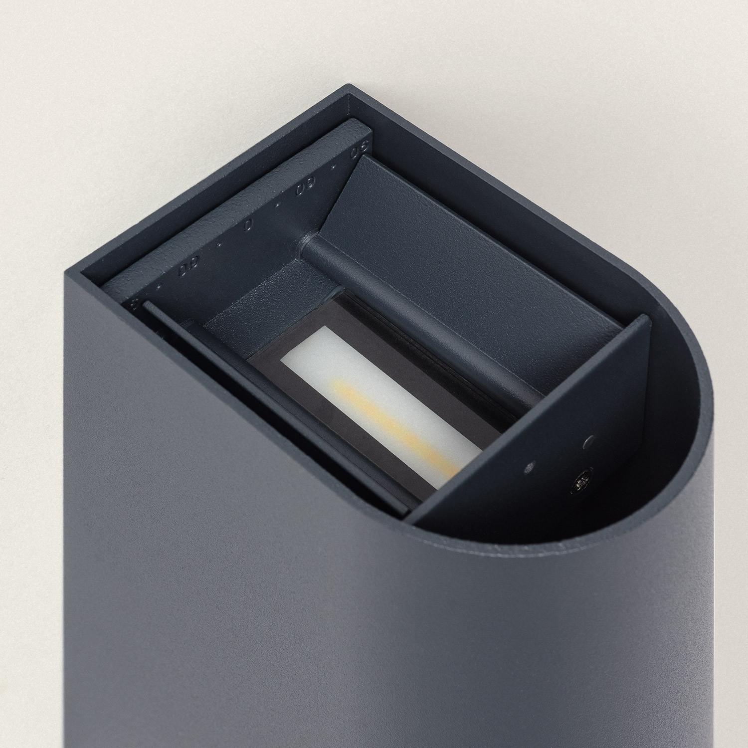 Kinkiet Ścienny LED Zewnętrzny 10W z Aluminium Podwójne Oświetlenie Regulacja CCT Oscilum Round - widok prezentacyjny
