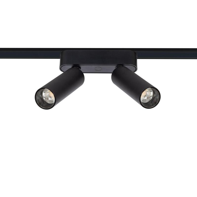 Faretti Led Doppio Faretto LED Binario Magnetico 25mm SuperSlim 14W Doppio 48V Nero - Ledkia