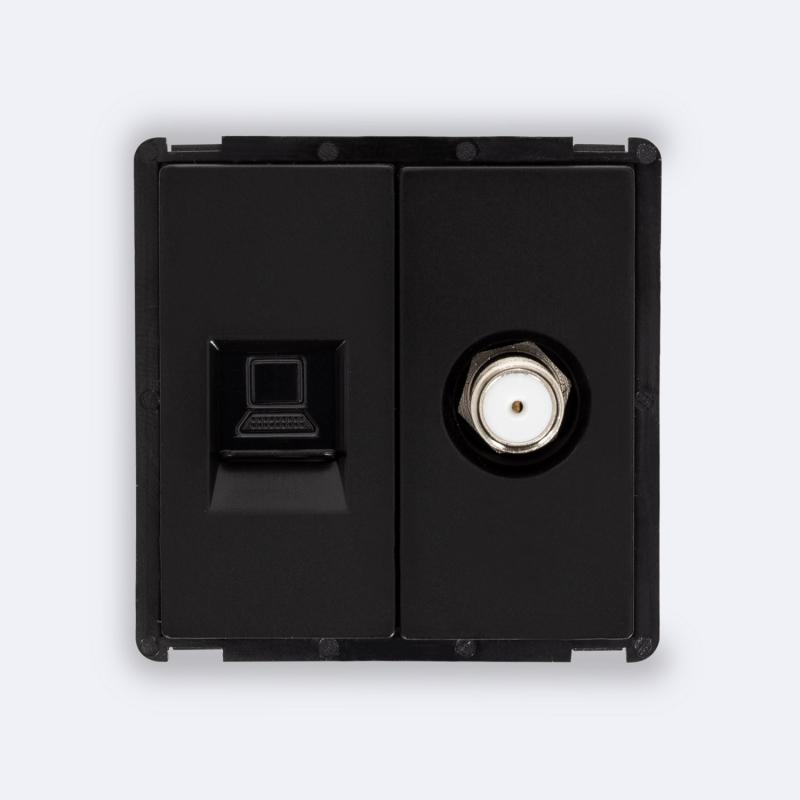 Modern RJ45 CAT 6 Socket Internet + Satellite Socket - Ledkia