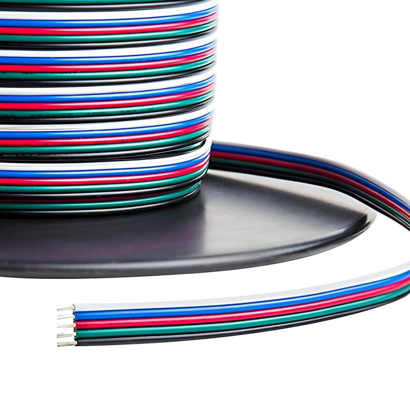 Immagine di Bobina 100m Cavo Elettrico Piatto con Guaina 0.5mm² per Strisce LED