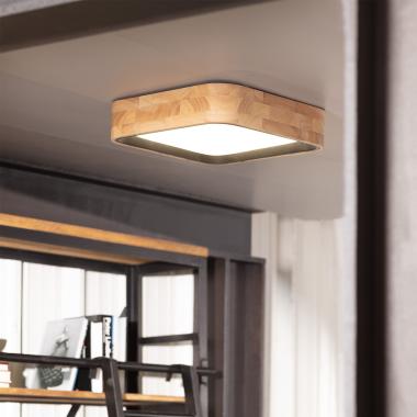 Bild von LED-Deckenleuchte 15W Eckig Holz 370x370 mm CCT Wählbar Dari