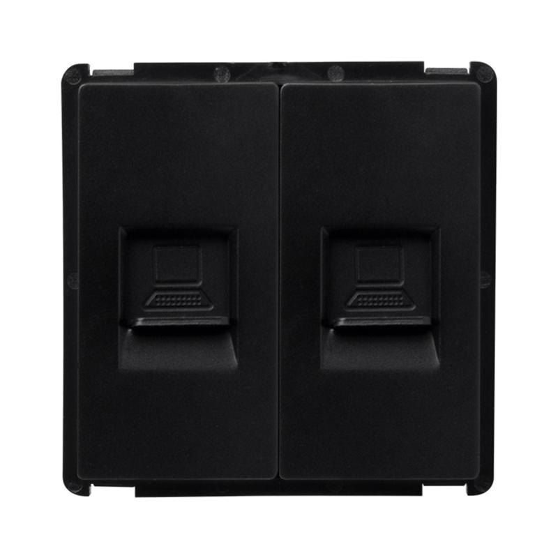 Image of Double Modern RJ45 Internet Socket