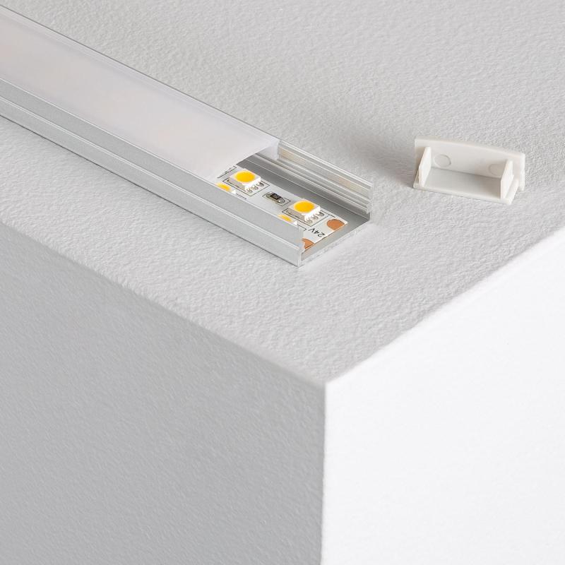 Image de Profilé Aluminium en Saillie 2m pour Double Ruban LED jusqu'à 20mm