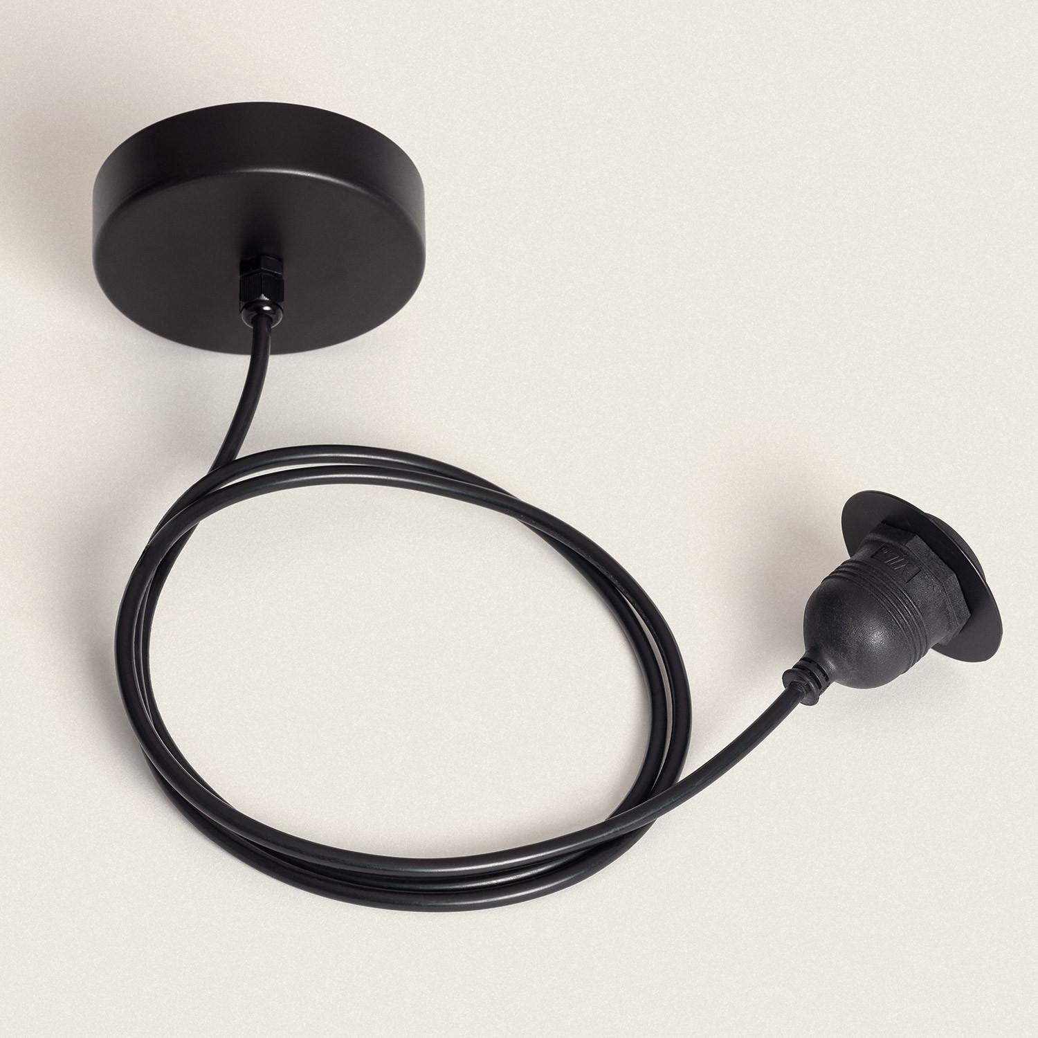 Kabel PVC z Rozetą i Oprawką do Lamp Wiszących Zewnętrznych - widok prezentacyjny