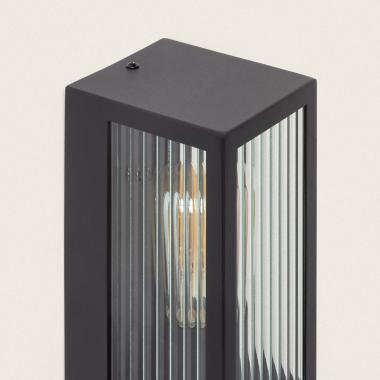 Immagine di Applique da Parete per Esterni Acciaio Inox e Vetro Testurizzato con Sensore di Movimento Gakom