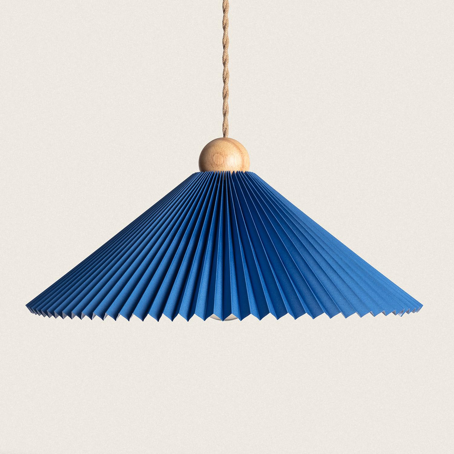 Lampa Wisząca Drewno i Materiał Luanda - widok 3