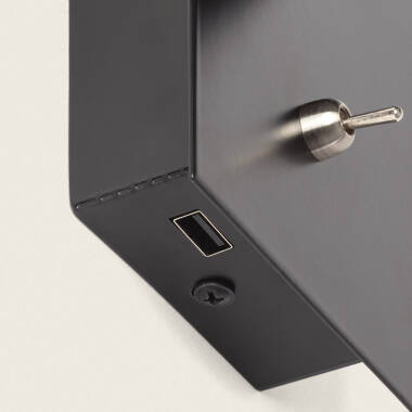 Bild von LED Wandleuchte 2.5W Quadratisch Metall mit USB Anschluss Gazny