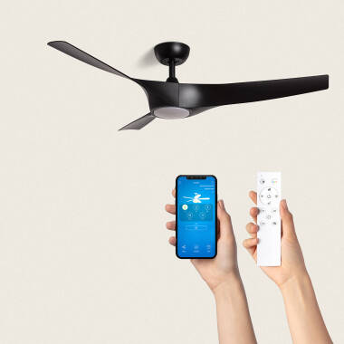 Ventilatore da Soffitto Silenzioso Egina Nero 132cm Motore DC