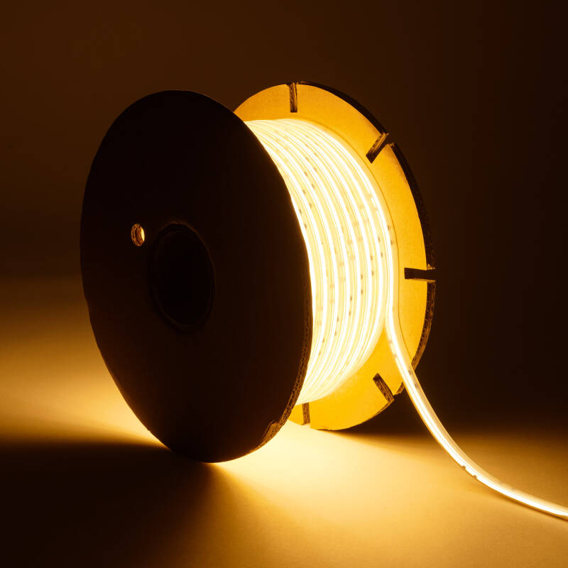 Image of 50M 220V LED Strip COB Dimmable 320LED/m 8W/m 720lm/m 12mm Wide Cut at Every 50cm IP65 CRI90