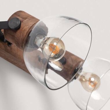 Bild von Wandleuchte Holz und Glas Dallas Glass 2 Spots ILUZZIA