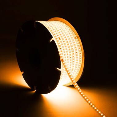 50M 220V LED Strip SMD Dimmable 120LED/m 7.5W/m 750lm/m 12mm Wide Cut at Every 100cm IP65