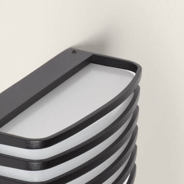 Image de Applique Murale Extérieure LED 12W Éclairage Rectangulaire Noire Juli