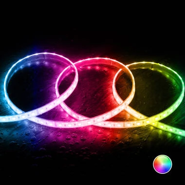 LED Pásek 24V RGB SMD 60 LED/m 5m 10W/m Šířka 12mm Střih každých 10cm IP68 SILICONE FLEX
