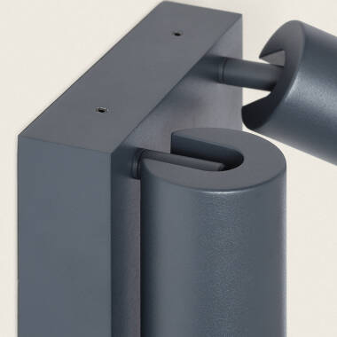 Immagine di Applique da Parete per Esterni LED 18W Alluminio CCT Selezionabile Due Faretti Kuriya