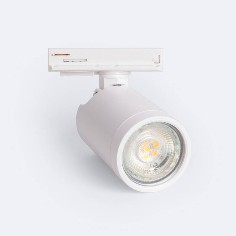 Spot Orientable Sur Rail Triphasé TIKA Pour Ampoule GU10 - Design Aluminium/PC, Réglable à 360°, éclairage D'accent