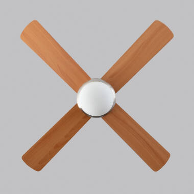 Image of Navy Wooden LED Ceiling Fan 110cm 