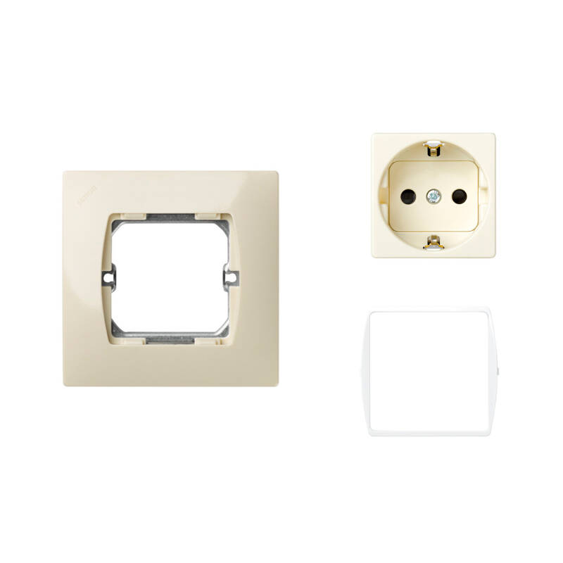 Immagine di Kit Presa Tipo F Schuko con Messa a Terra SIMON 27