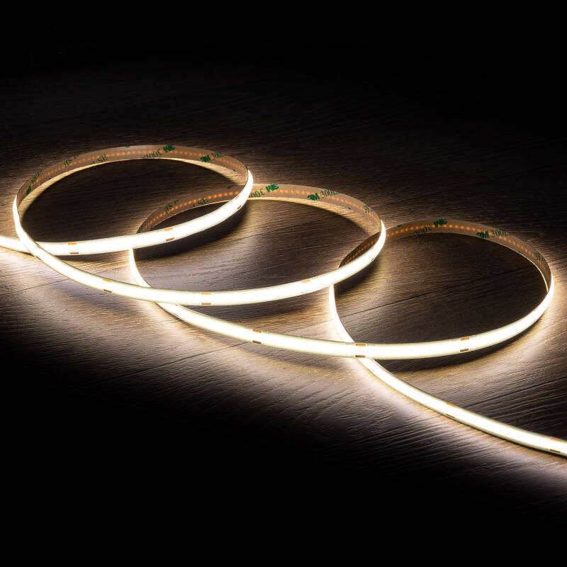 Image of 20m 24V LED Strip COB 320LED/m 11W/m 1100lm/m 8mm Wide Cut at Every 10cm IP20 CRI90