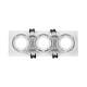 Afbeelding van Downlight Ring Vierkant Kantelbaar voor drie LED Lampen GU10 / GU5.3 Zaagmaat 75x235mm