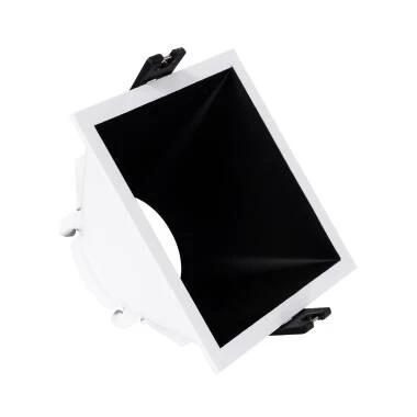 Portafaretto da Incasso Quadrato 45º Basso UGR per Lampadina LED GU10 / GU5.3 Foro 85 x 85 mm