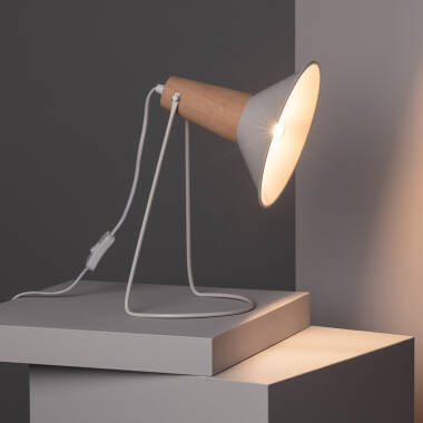 Image de Lampe à Poser Métal et Bois Lanni