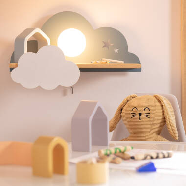 Bild von Wandleuchte aus Holz und Metall für Kinder Mahina