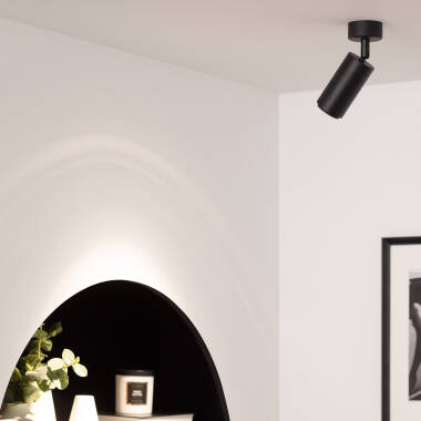Image of Agata Ceiling Mounted Aluminium Multi-angle 10-50º Spotlight GU10 Bulb Lampholder