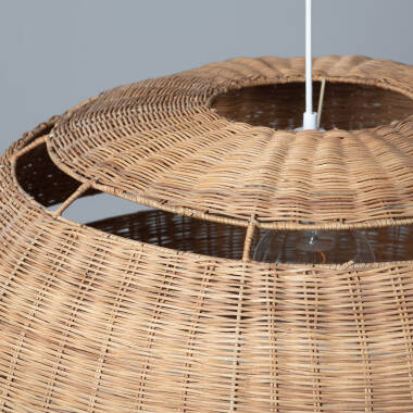 Bild von Pendelleuchte Rattan Oblate Bulang Ø800 mm ILUZZIA Bild von Pendelleuchte Rattan Oblate Bulang Ø800 mm ILUZZIA