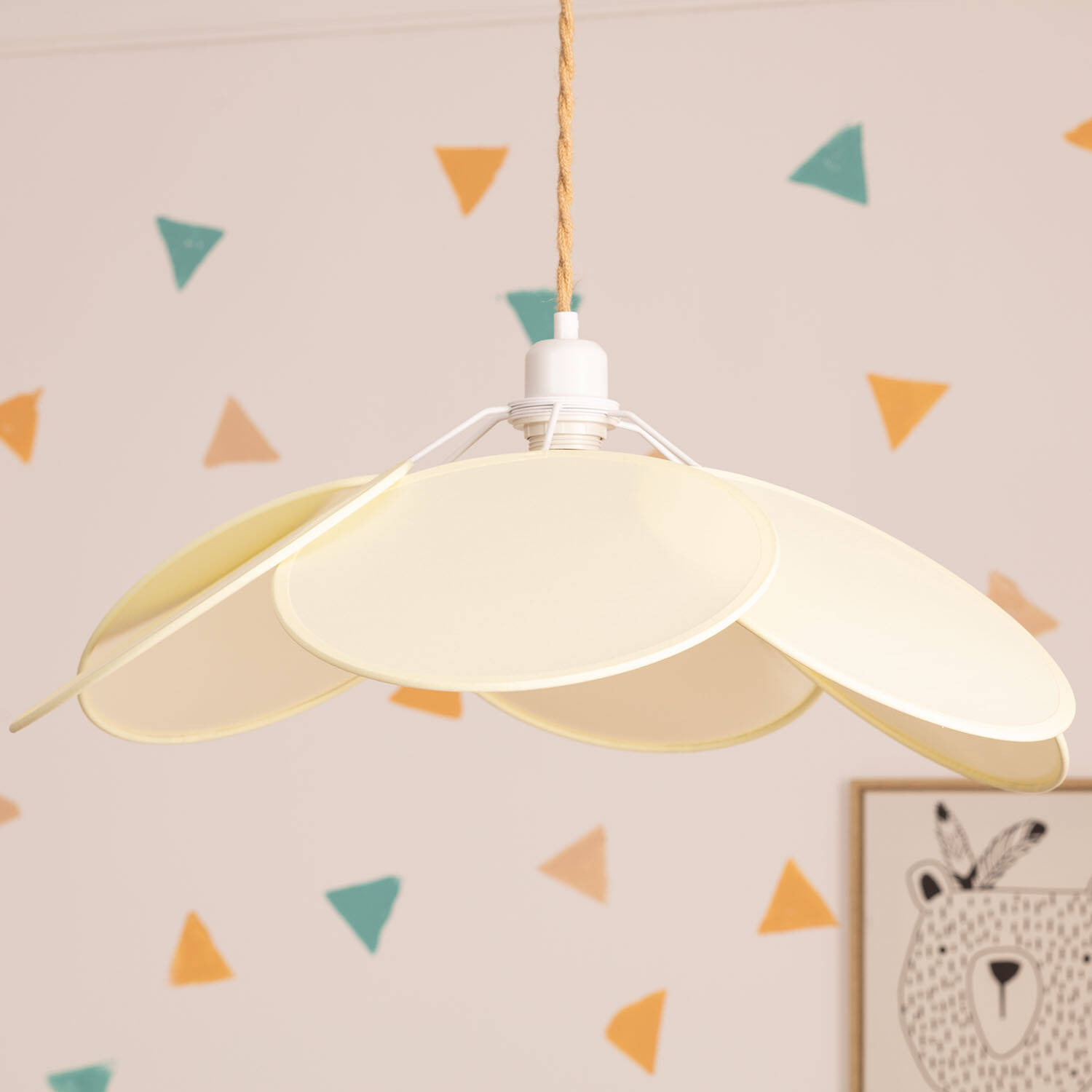 Lampa Wisząca z Tkaniny Kabuki - widok prezentacyjny
