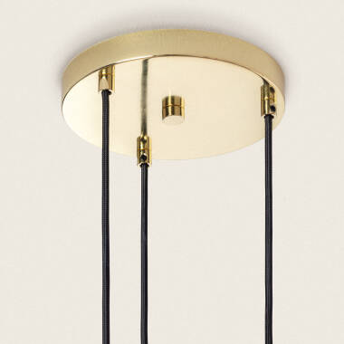 Image of Tri Baudelaire Metal and Glass Pendant Lamp 