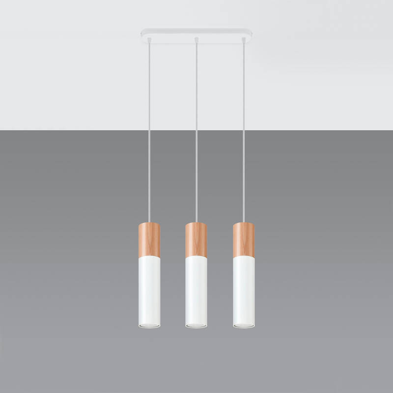 Image of Pablo 3 Wooden Pendant Lamp SOLLUX