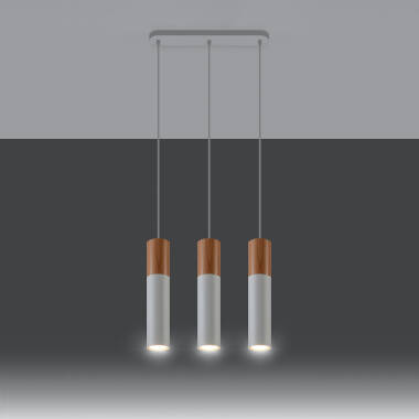 Image of Pablo 3 Wooden Pendant Lamp SOLLUX