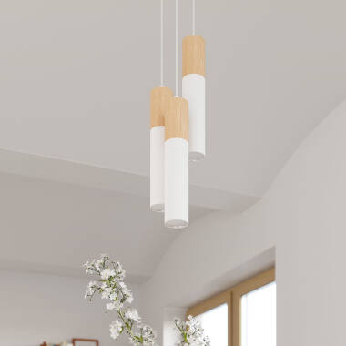 Image of Pablo 3 Wooden Pendant Lamp SOLLUX