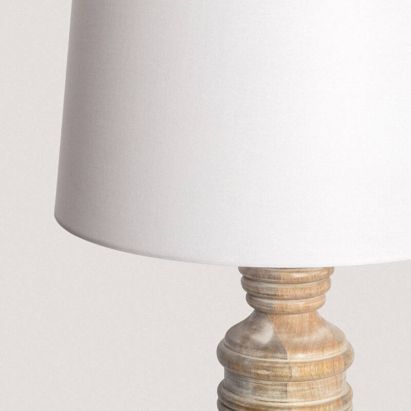 Bild von Tischlampe aus Holz Hausa ILUZZIA