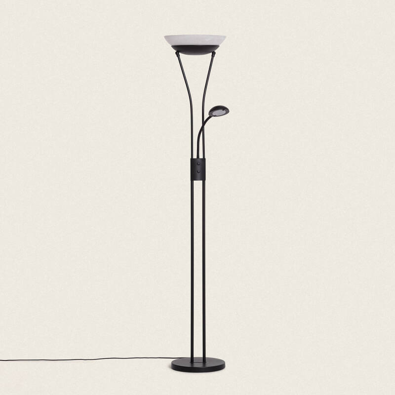 Immagine di Lampada da Terra con Luce da Lettura Metallo Ethan 