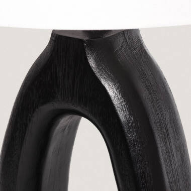 Image of Darshan Wooden Table Lamp in Black ILUZZIA 