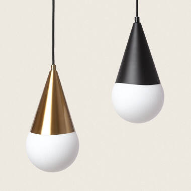 Bild von Pendelleuchte Metall und Glas Tenul