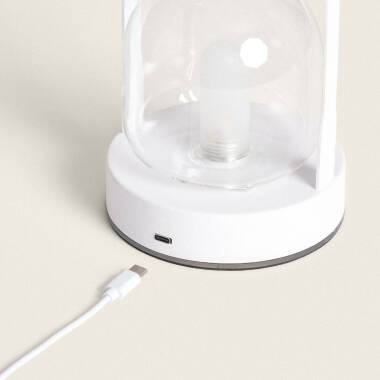 Afbeelding van Tafellamp LED 3W Metaal en Glas Draagbaar met Oplaadbare USB Batterij Olena