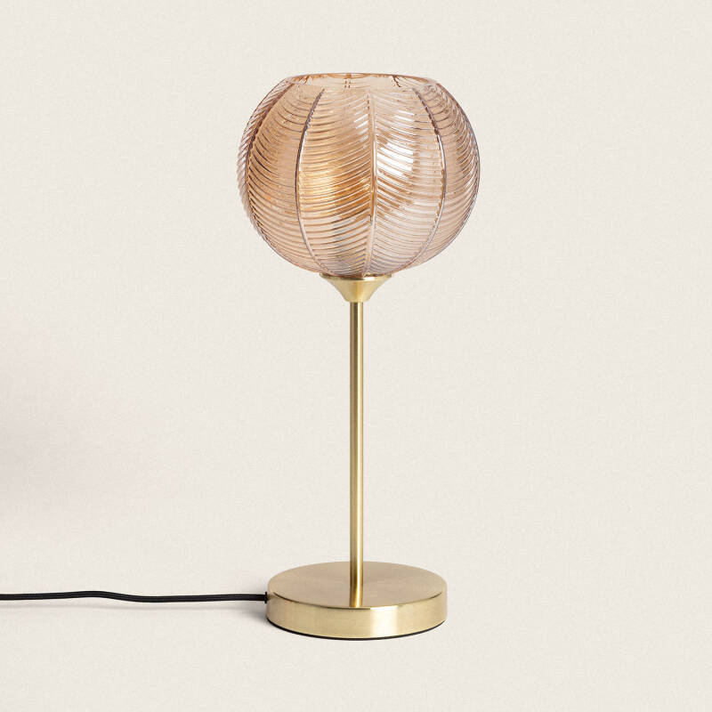 XENIA Lampada Da Tavolo Decorativa In Metallo E Resina, Altezza 30 Cm, Luce Calda, Fatta A Mano A Bali - 3