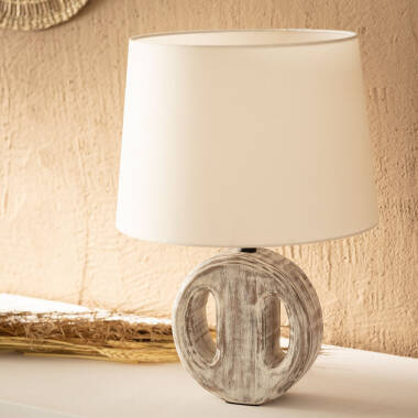 Obrázek Dřevěná Stolní Lampa Chandra ILUZZIA