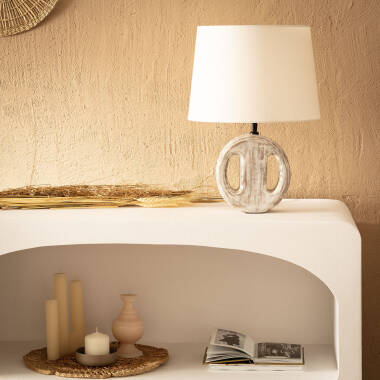 Obrázek Dřevěná Stolní Lampa Chandra ILUZZIA