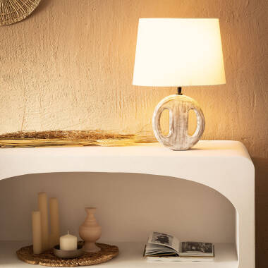 Obrázek Dřevěná Stolní Lampa Chandra ILUZZIA