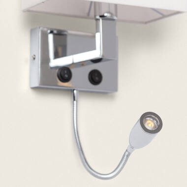 Image of Waldorf Metal Wall Lamp with Flexo for Reading