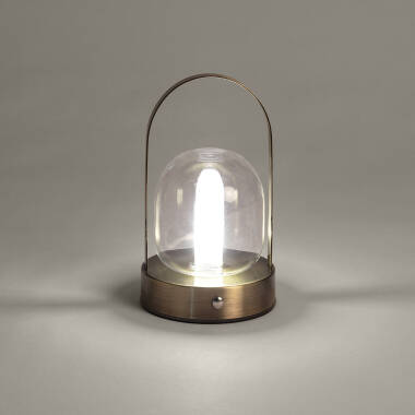Afbeelding van Tafellamp LED 3W Metaal en Glas Draagbaar met Oplaadbare USB Batterij Olena