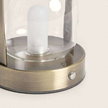 Afbeelding van Tafellamp LED 3W Metaal en Glas Draagbaar met Oplaadbare USB Batterij Olena