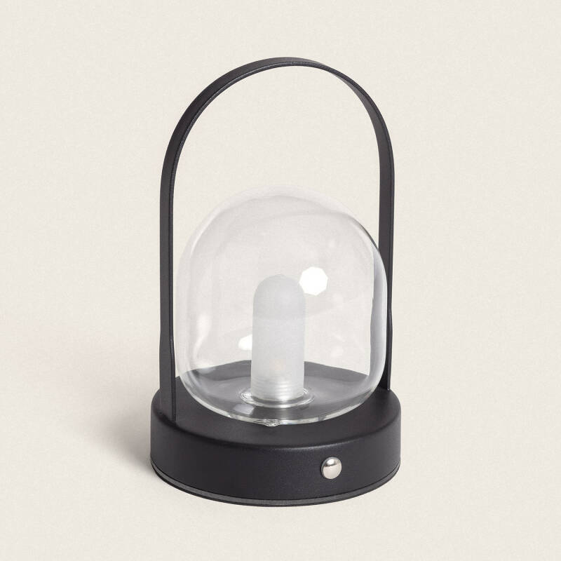 Afbeelding van Tafellamp LED 3W Metaal en Glas Draagbaar met Oplaadbare USB Batterij Olena