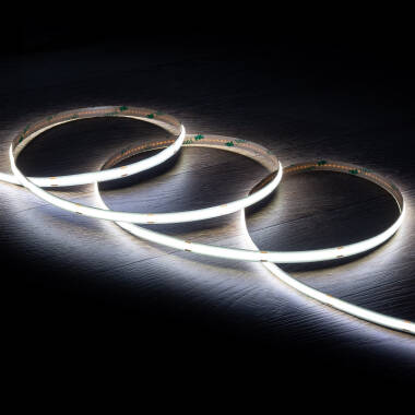 Bobina Striscia LED 24V COB 320 LED/m 11W/m 1100lm/m Larga 8mm IP20 CRI90 Taglio 10cm