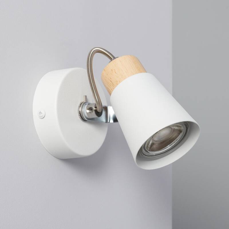 LEDKIA Oasis Wandleuchte Mit 1 Spot - Ausrichtbar, Aluminium, Weiß, Für GU10 Birnen (ohne Birne)