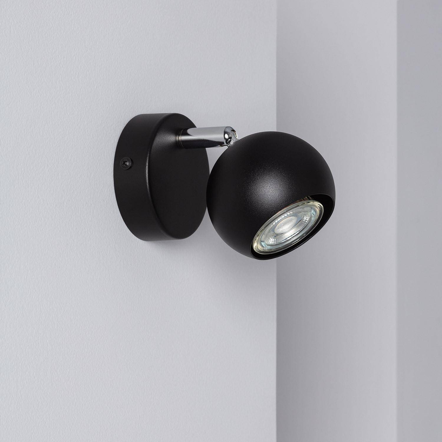 Lampa Ścienna Aluminiowa Nastawna 1 Reflektor Czarna Ates - widok prezentacyjny