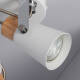 Image de Plafonnier Rond Orientable Métal et Bois Mara 3 Spots 